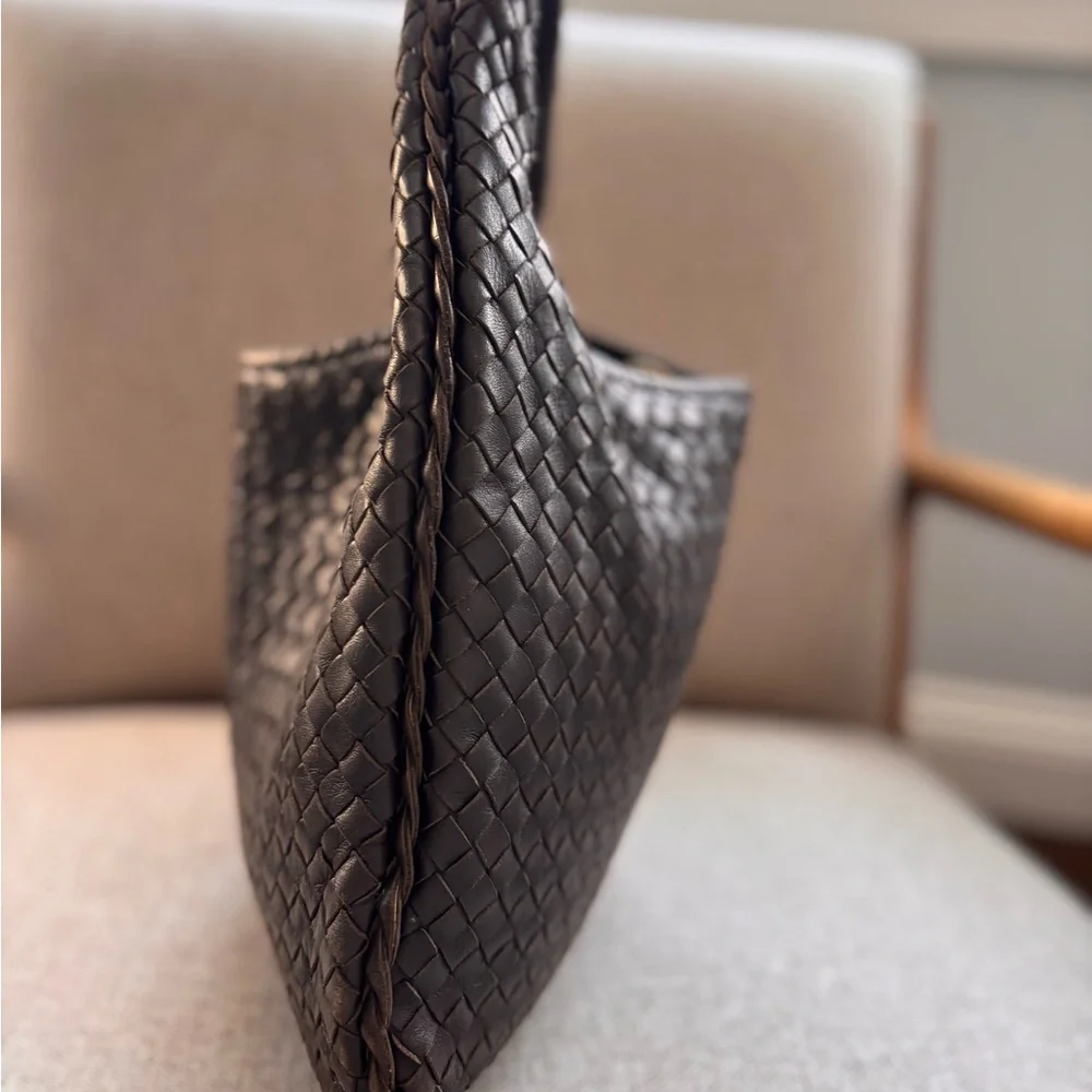 Bottega Veneta Chocolate Brown Nappa Intrecciato Medium Hobo Bag